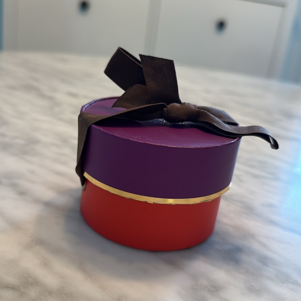 Kate Spade New York  Purple and orange jewelry Box with Ribbon, small